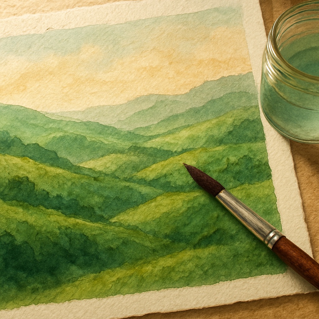 The Science Behind Watercolor Textures in AI Art: How Neural Networks Paint — Ghibli-style illustration