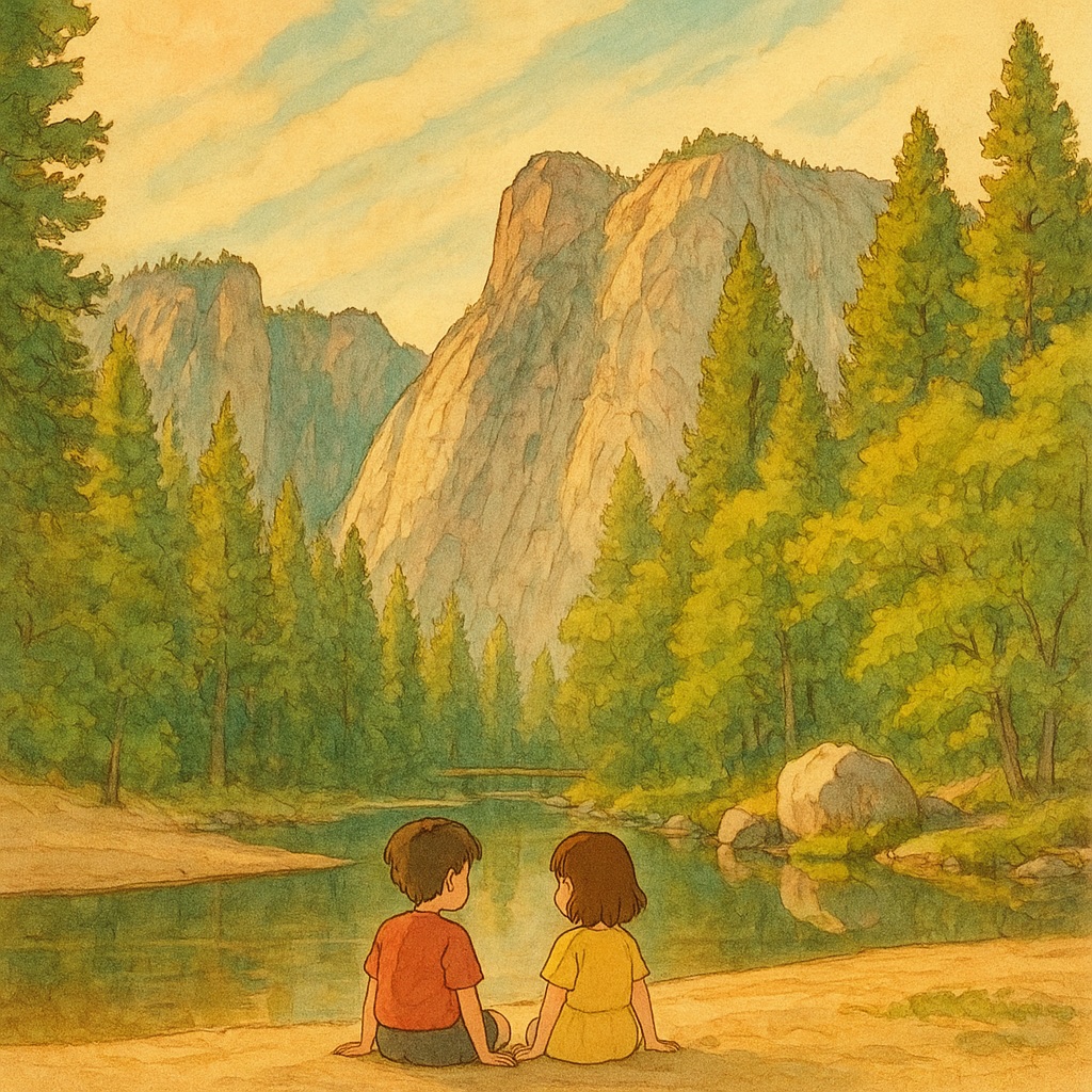 Seaside cliffs reimagined as hand-painted Studio Ghibli anime art